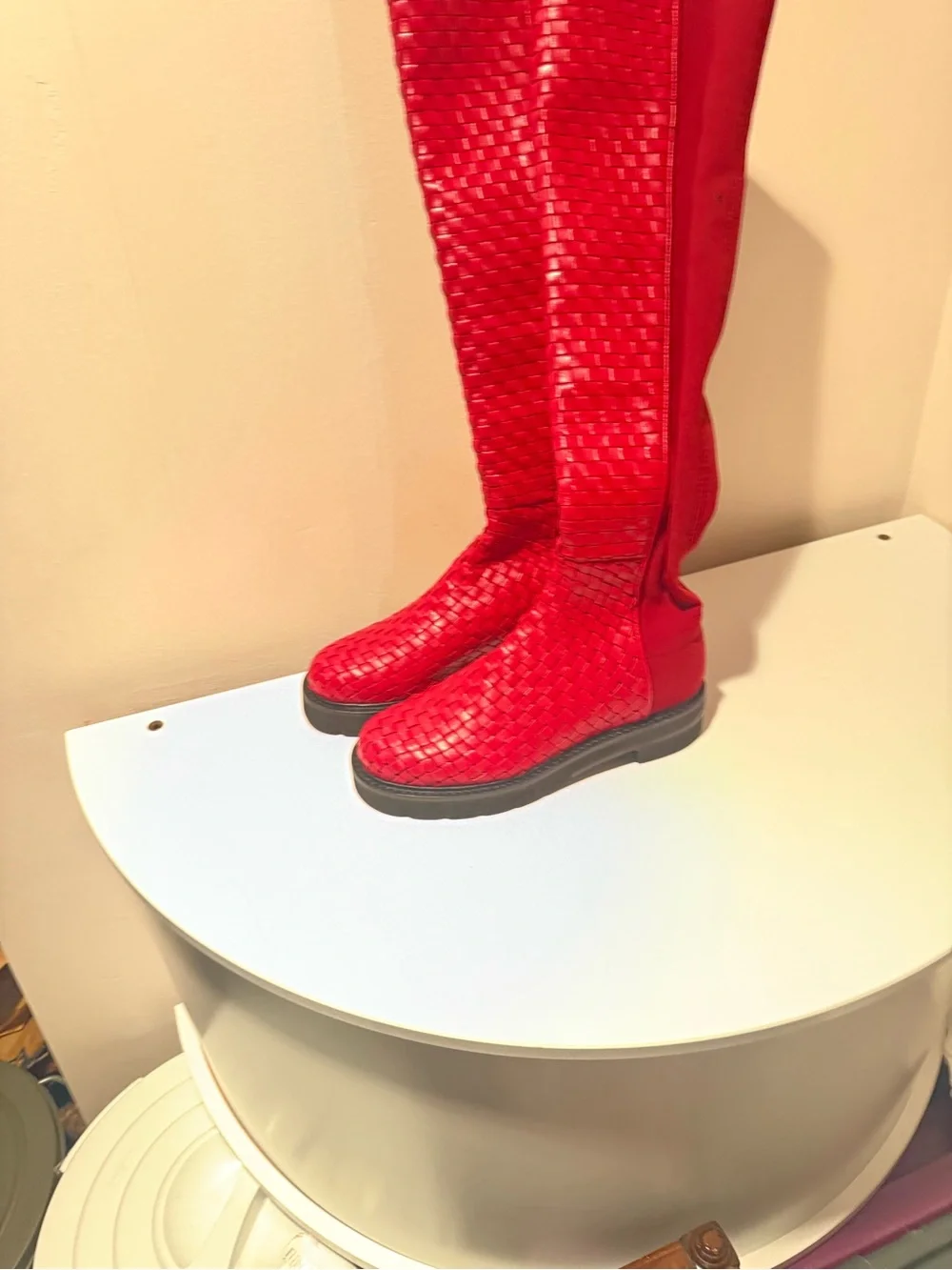 Stuart Weitzman 5050 Lift woven over-the-knee boot size 4B H50N10
